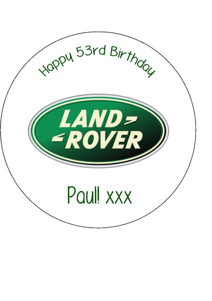 Land Rover Logo Edible Icing Cake Topper – the caker online