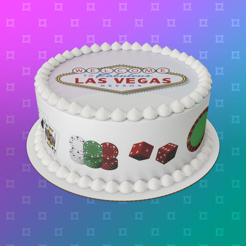 Las Vegas Sign Edible Icing Cake Topper 01