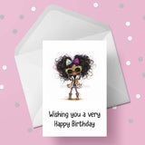 Leopard Print Girl 01 Edible Icing Cake Topper or Ribbon