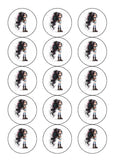 Leopard Print Girl 02 Edible Icing Cake Topper or Ribbon