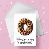 Fluffy Leopard Print Initial Birthday Card - choose any letter