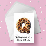 Fluffy Leopard Print Initial Birthday Card - choose any letter
