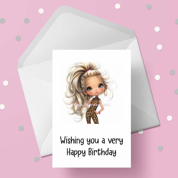 Leopard Print Girl Funny Birthday Card 03