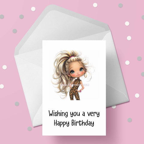 Leopard Print Girl Funny Birthday Card 03