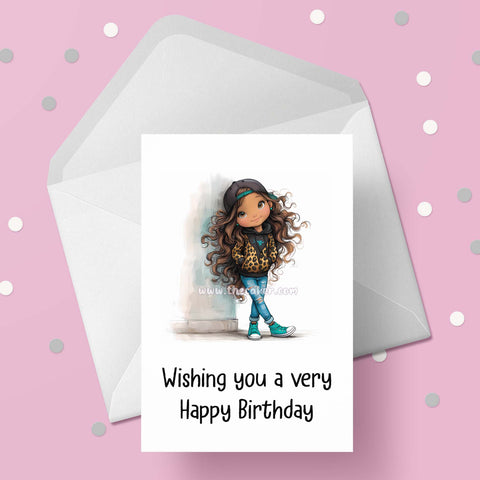 Leopard Print Girl Funny Birthday Card 05