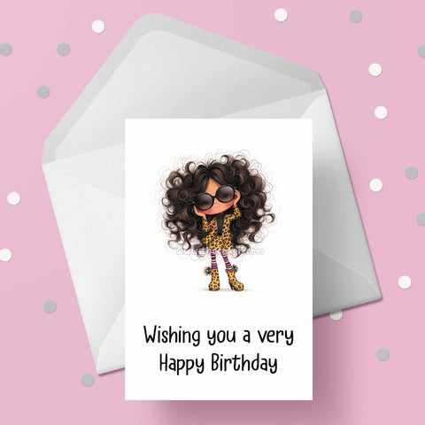 Leopard Print Girl Funny Birthday Card 06