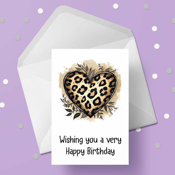 Leopard Print Birthday Card