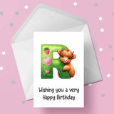 Highland Cow Initial Birthday Card - choose any letter