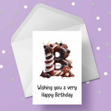 Chocolate Initial Birthday Card - choose any letter