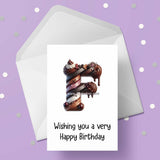 Chocolate Initial Birthday Card - choose any letter