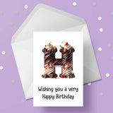 Chocolate Initial Birthday Card - choose any letter