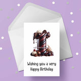 Chocolate Initial Birthday Card - choose any letter