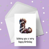 Chocolate Initial Birthday Card - choose any letter