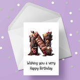 Chocolate Initial Birthday Card - choose any letter