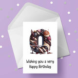 Chocolate Initial Birthday Card - choose any letter