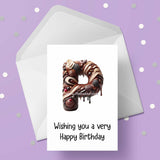 Chocolate Initial Birthday Card - choose any letter