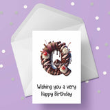 Chocolate Initial Birthday Card - choose any letter
