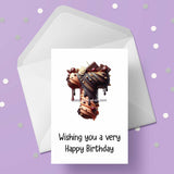 Chocolate Initial Birthday Card - choose any letter