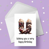 Chocolate Initial Birthday Card - choose any letter