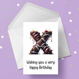 Chocolate Initial Birthday Card - choose any letter