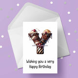 Chocolate Initial Birthday Card - choose any letter