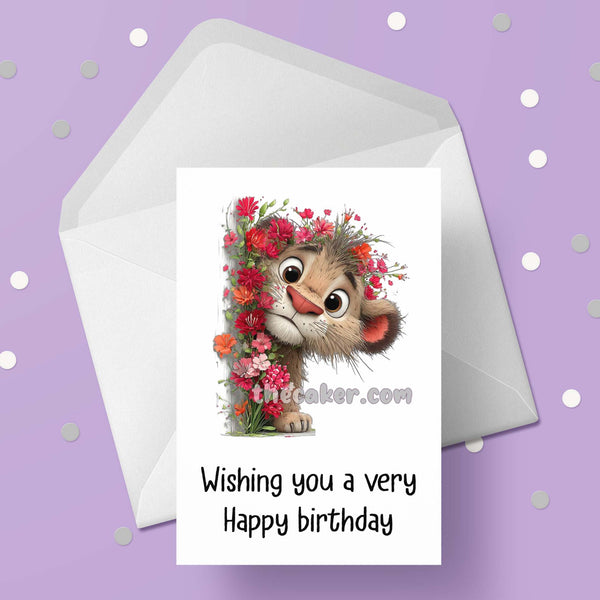 Lion Birthday Card 04