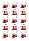 London Red Double Decker Bus 02 Edible Icing Cake Topper