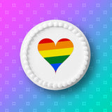 Rainbow Love Heart Edible Icing Cake Topper