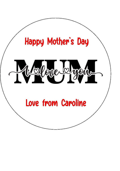 Mother's Day Edible Icing Cake Topper 15