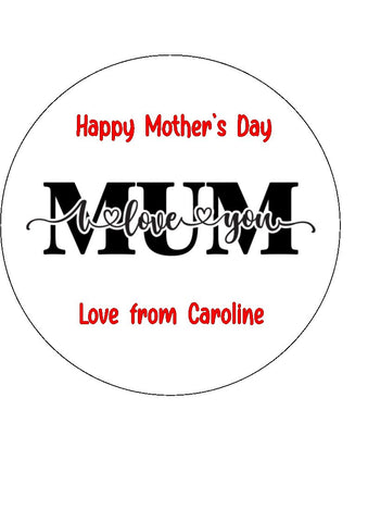 Mother's Day Edible Icing Cake Topper 15