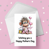 Mother's Day Card 24 with cute Monkey