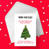 Christmas Card for Mum & Dad - Funny Cost of Living / Electricity Bill