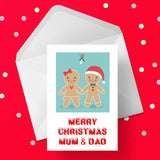 Christmas Card for Mum & Dad - Cute Gingerbread Couple