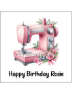 Sewing Machine Edible Icing Cake Topper or Ribbon 01