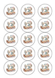 Sewing Machine Edible Icing Cake Topper or Ribbon 02
