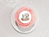 Sewing Machine Edible Icing Cake Topper or Ribbon 02