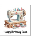 Sewing Machine Edible Icing Cake Topper or Ribbon 02