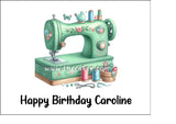 Sewing Machine Edible Icing Cake Topper or Ribbon 03