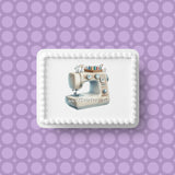 Sewing Machine Edible Icing Cake Topper or Ribbon 04