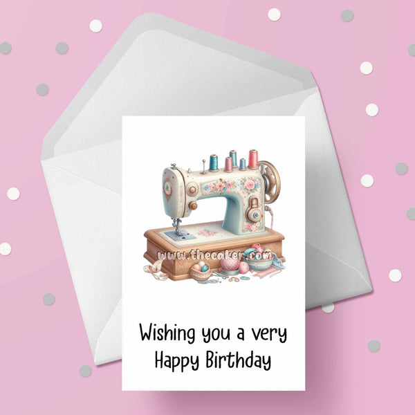 Sewing Machine Birthday Card 02