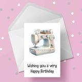 Sewing Machine Birthday Card 04