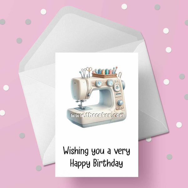 Sewing Machine Birthday Card 04