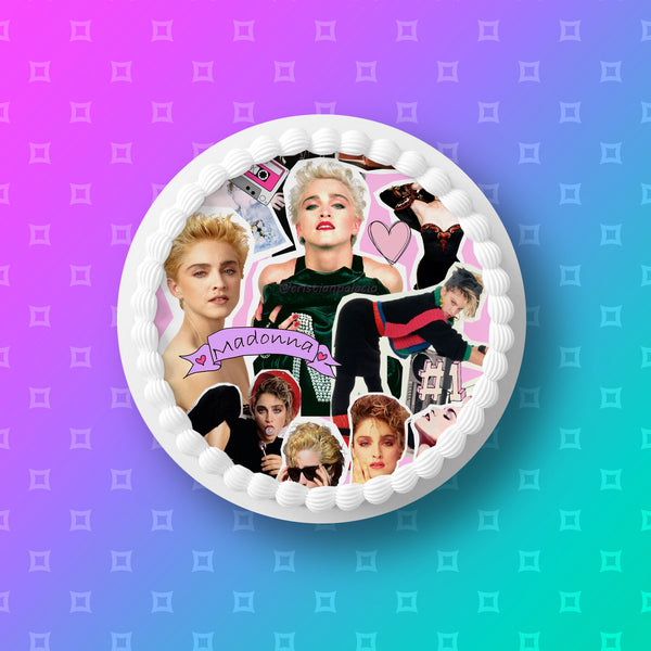 Madonna 04 Edible Icing Cake Topper or Ribbon