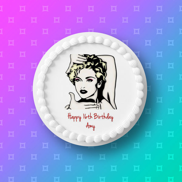 Madonna 03 Icing Cake Topper or Ribbon