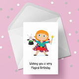 Magician Female Edible Icing Cake Topper or Ribbon 02