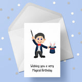 Magician Male Edible Icing Cake Topper or Ribbon 01