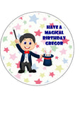 Magician Male Edible Icing Cake Topper or Ribbon 01