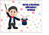 Magician Male Edible Icing Cake Topper or Ribbon 01