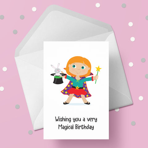 Magician Female Birthday Card 02