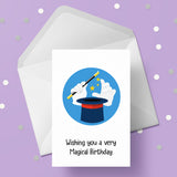 Magician / Magic themed Edible Icing Cake Topper or Ribbon 03